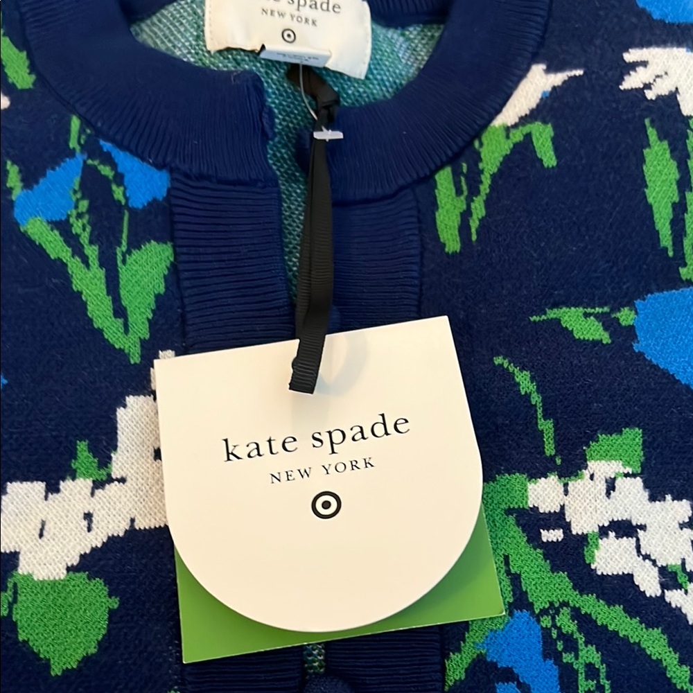 Kate Spade Blue and Green Floral Cardigan